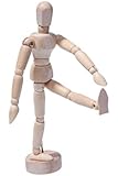 Wooden Sectioned Posable Human Figure 5.5" - Wood Unisex Art Mannequin - Wooden Sectioned Posable Manikin- For Art Supply Drawing Model Teens Kids Women Men Beginners Anime Girls - Mini Minikin Mannequin with Stand - Sketch Art Manikins