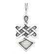 Celtic Knot Pendant with WARRIOR SPIRIT Inscription in Sterling Silver for Men or Women, #8207