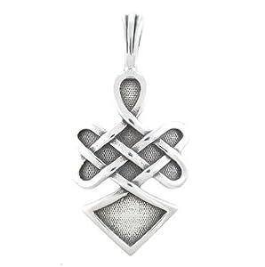 Celtic Knot Pendant with WARRIOR SPIRIT Inscription in Sterling Silver for Men or Women, #8207