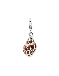 Amore LaVita(tm) Sterling Silver 3-D Enameled Shell w/Lobster Clasp Charm for Charm Bracelet