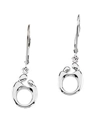 Genuine IceCarats Designer Jewelry Gift 14K White Gold Mother & Child Lever Back Earring. 13.50X10.00 Mm Pair Mother & Child Lever Back Earrings In 14K White Gold