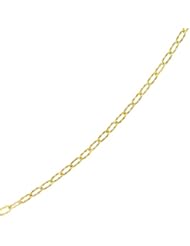 14k Yellow Gold 4 mm (1/32 Inch) Ha mmered (1/32 Inch) Oval Link Anklet 10" w/ Lobster Claw Clasp