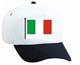 White Cap with Italy, Italian, flag