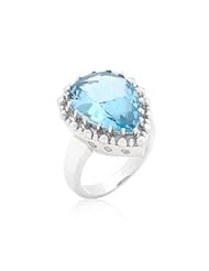 Solitaire Blue Topaz Cocktail Ring