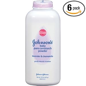 Johnson\'s Baby Pure Cornstarch Powder, Lavender & Chamomile, 15-Ounce Bottles (Pack of 6)