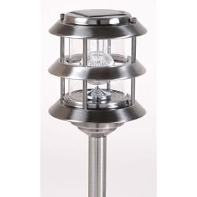Buy Antique Pewter 3-Tier Solar Stake Lantern now!