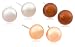 3 Pair Set of Dyed Champagne, Golden and Bronze Freshwater Cultured Pearl 7.5-8mm Stud Earrings
