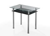 Presto mobilia 10163 Esstisch Uno ca. 90 x 60 x 76 cm mit schwarzer Ablage