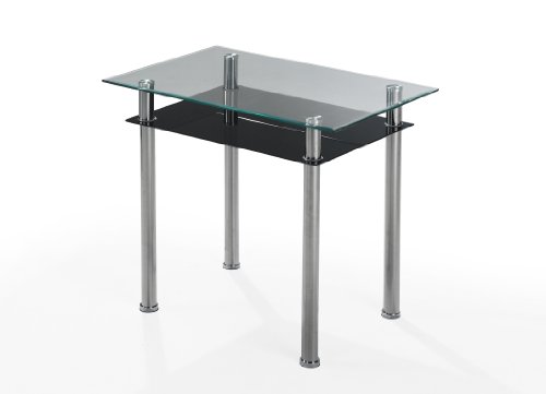 Presto mobilia 10163 Esstisch Uno ca. 90 x 60 x 76 cm mit schwarzer Ablage