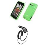 EMPIRE Neon Green Poly Skin Case Cover + Car Charger (CLA) for Verizon HTC  ....