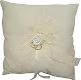 from Partyrama White Square Wedding Ring Cushion with Rose (Model B1716WH-SBW)