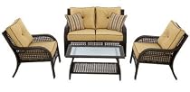 Big Sale "NorthCape" Chicago Wicker 4 Piece Napa Chat Collection Furniture Set