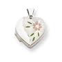 Cool Sterling Silver Floral 15mm Heart Locket