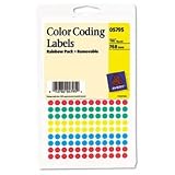Avery Removable Color Coding Labels, 0.25 Inches, Assorted, Round, Pack of 768 (5795)