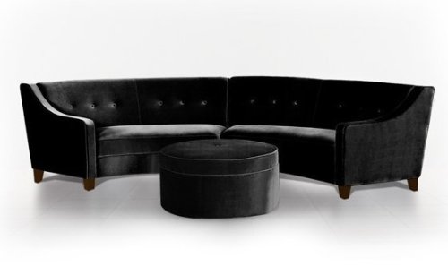722 Bel Aire Sectional Sofa in Black Velvet - Armen Living - 722-SSOFA