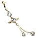 Jewelry : 14 karat Gold Heart with Wings Belly Button Ring