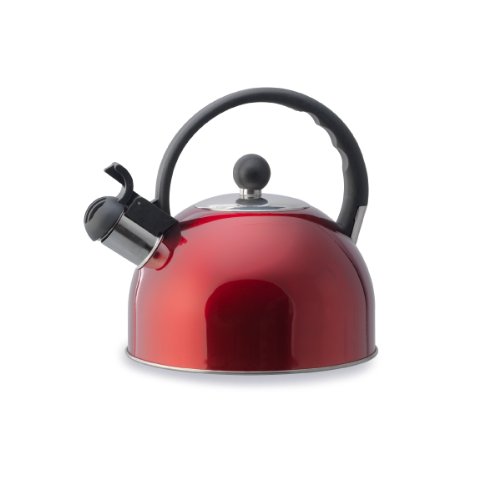 "Kamenstein 2-1/2-Quart Whisle Tea Kettle, Red" "Kamenstein 2-1/2-Quart Whisle Tea Kettle, Red"