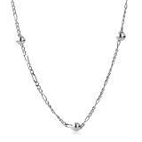 Sterlin Silver Bead Station Necklace 18