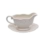 Certified International Renaissance Ivory 24-Ounce Gravy Boat with Plate
