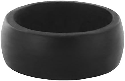 Ekco - 9mm Premium Silicone Wedding Bands (Black, 13)