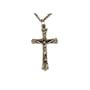 Crucifix Pendant with Bright Cut Accents Pewter 1-1/4". 18" Stainless Steel Necklaces & Pendants Chain.