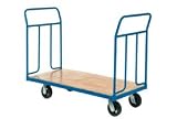 Wood Deck Platform Truck 6 Inch Mold-On Rubber Wheels