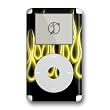 Yellow Neon Flames Design iPod 4G Protective Decal Skin Sticker