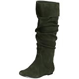  : Steve Madden Women's Bonanza Tall Shafted Flat Boot,Green Suede,6 M US