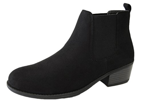 Refresh Women's Tildon-03 Low Heel Slip On Solid Ankle Boot