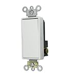 Leviton 5621-2W 20-Amp 120/277-Volt Decora Plus Rocker Single-Pole AC Quiet Switch, White by Leviton