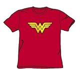Wonder Woman Logo Adult S/S T-shirt in Red by DC Comics
