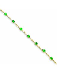 Genuine 14K Yellow Gold Diamond And Emerald Bracelet 3 Grams Of Gold 100% Satisfaction Guaranteed.