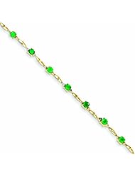 1.6 Carat 14K Gold Diamond and Emerald Bracelet