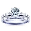 0.75 Carat D/VS1 Round Certified Diamond Matched Wedding Set in 18ct Solid White Gold