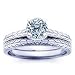 0.75 Carat F/VS2 Round Certified Diamond Matched Wedding Set in 18ct Solid White Gold