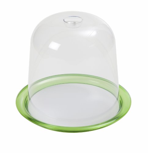 KDG International Omada Globo Panettone Tray with Dome, 13-Inch, Green