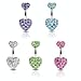 Double paved gem heart belly ring