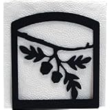 Acorn with Leaves Napkin Mail Letter Holder - Wrought Iron by SunKissed Homes