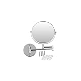 WOFALO ExcelvanChromeラウンド8インチの拡張化粧壁が鏡シェービングバスルームの鏡7倍の倍率を構成して取り付けられました