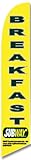 IMAGE OF Custom 12ft x 2.5ft Subway Breakfast Feather Banner Flag Set - INCLUDES 15FT POLE KIT w/ HARDWARE
