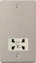 XFSSS - Varilight - Ultra Flat Plate - Brushed Chrome - Dual  Voltage Shaver Socket - White Insert