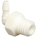 Value Plastics White Nylon Tube Fitting, 200 Series Barbed 90 Degree Elbow, Special Tapered Thread Elbow x Tube ID