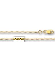 10K Yellow Gold Classic Mirror Box Chain - Width 1.0mm