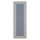 Safavieh CY2727-3103-210 Courtyard Collection 2-Feet 4-Inch by 9-Feet 11-Inch Indoor/ Outdoor Area Runner, Blue and Natural