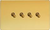 Varilight - 4G 1 or 2W 10A Classic Toggle Switch Dimension Screwless Polished Brass - XDVT9S