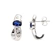 14K White Gold Sapphire and Diamond Earrings
