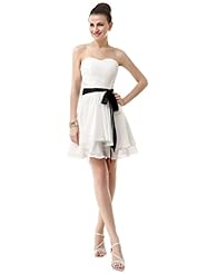 Sweetheart Belted Lace-Up  Chiffon/Satin Homecoming Dress/Mini Dress  With a Bow(s)