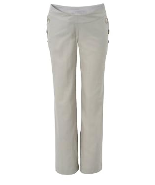 Maternity Linen Wide Leg Trousers - Stone