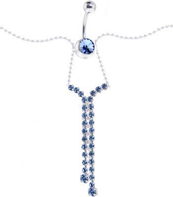 Austrian Crystal Light Blue JEWELED CHANDELIER Belly Chain