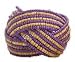 ZAD Purple Seed Bead Braided Cuff Bracelet with Wood Beads